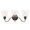 Designers Fountain Foundry 24in 3-Light Satin Bronze Industrial Indoor Vanity Light with Clear Glass Shades 90203-SB - alternate 1